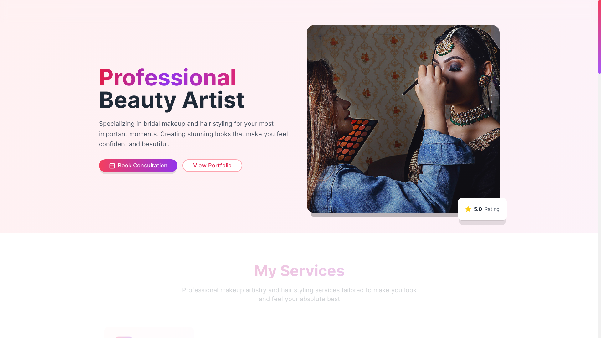 website screenshot of https://weddingmakeupcopenhagen.com/