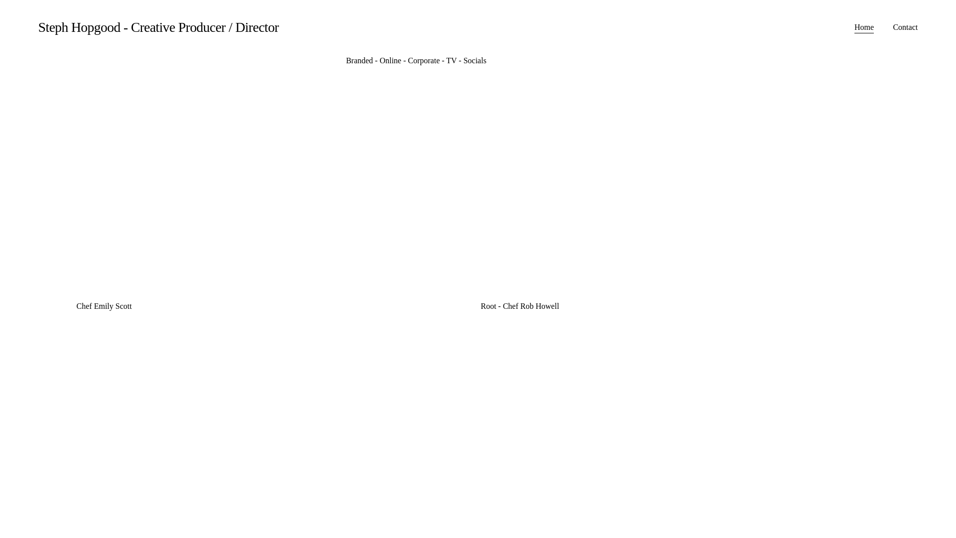 website screenshot of https://stephhopgoodproducer.co.uk