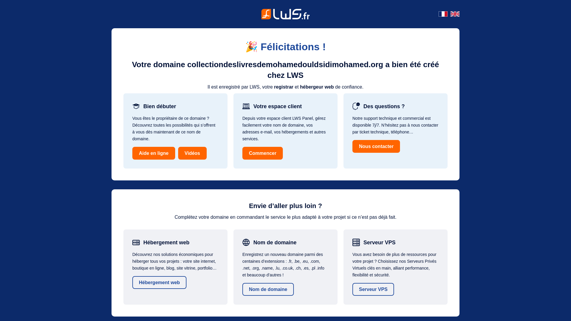 website screenshot of https://collectiondeslivresdemohamedouldsidimohamed.org/