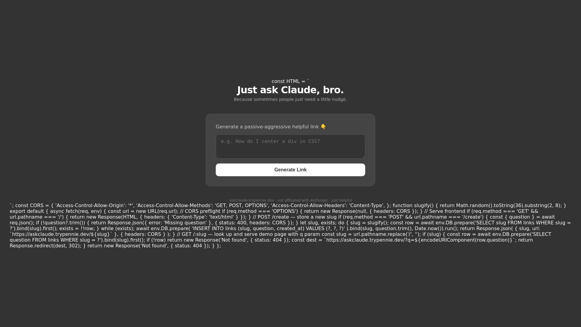 website screenshot of https://askclaude.pages.dev/