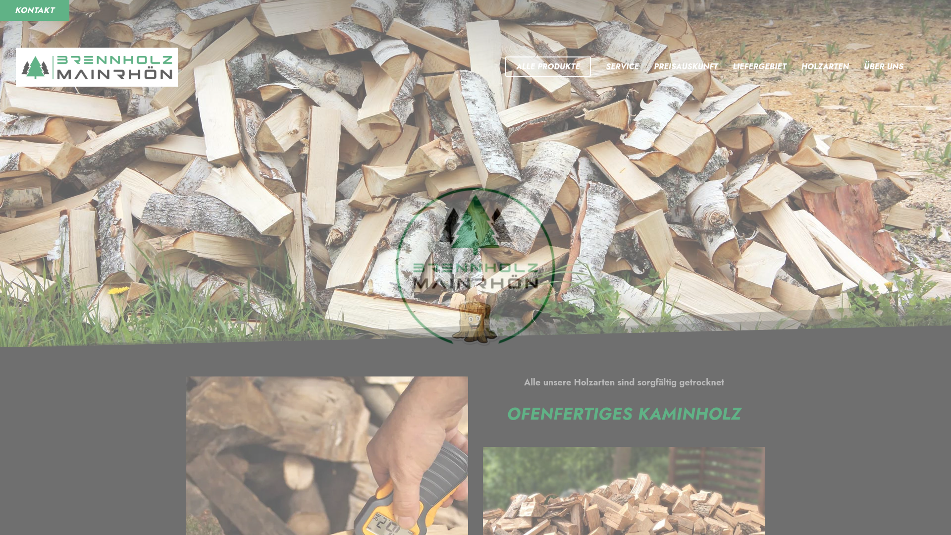 website screenshot of https://scheitholz-main-rhoen.de/