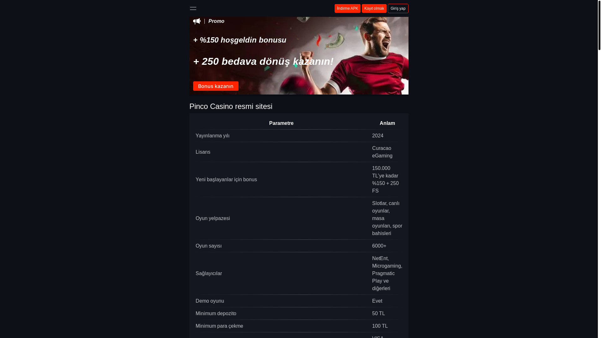 website screenshot of https://play-pinco-casino.com/