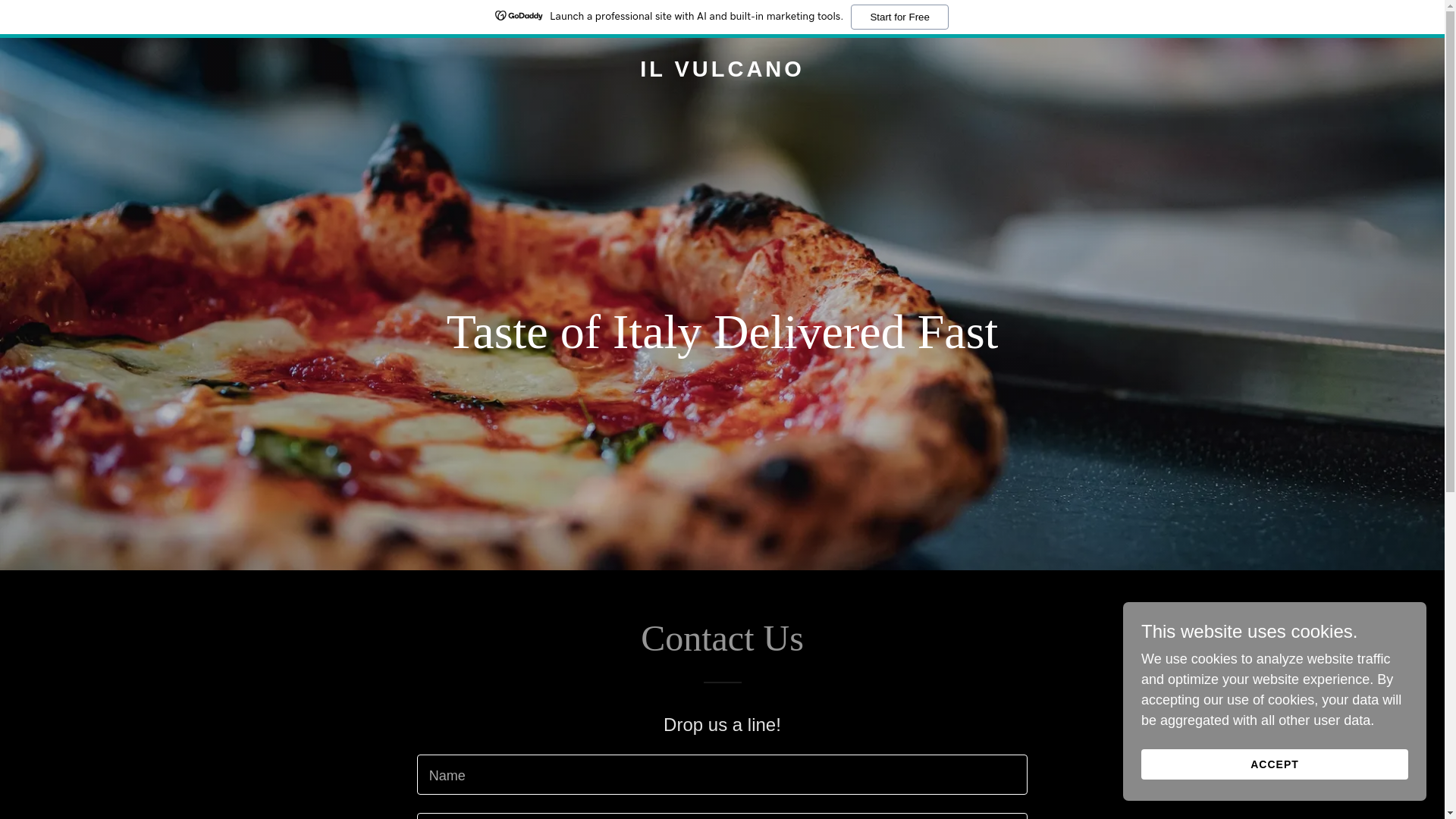 website screenshot of https://ilvulcano.co/
