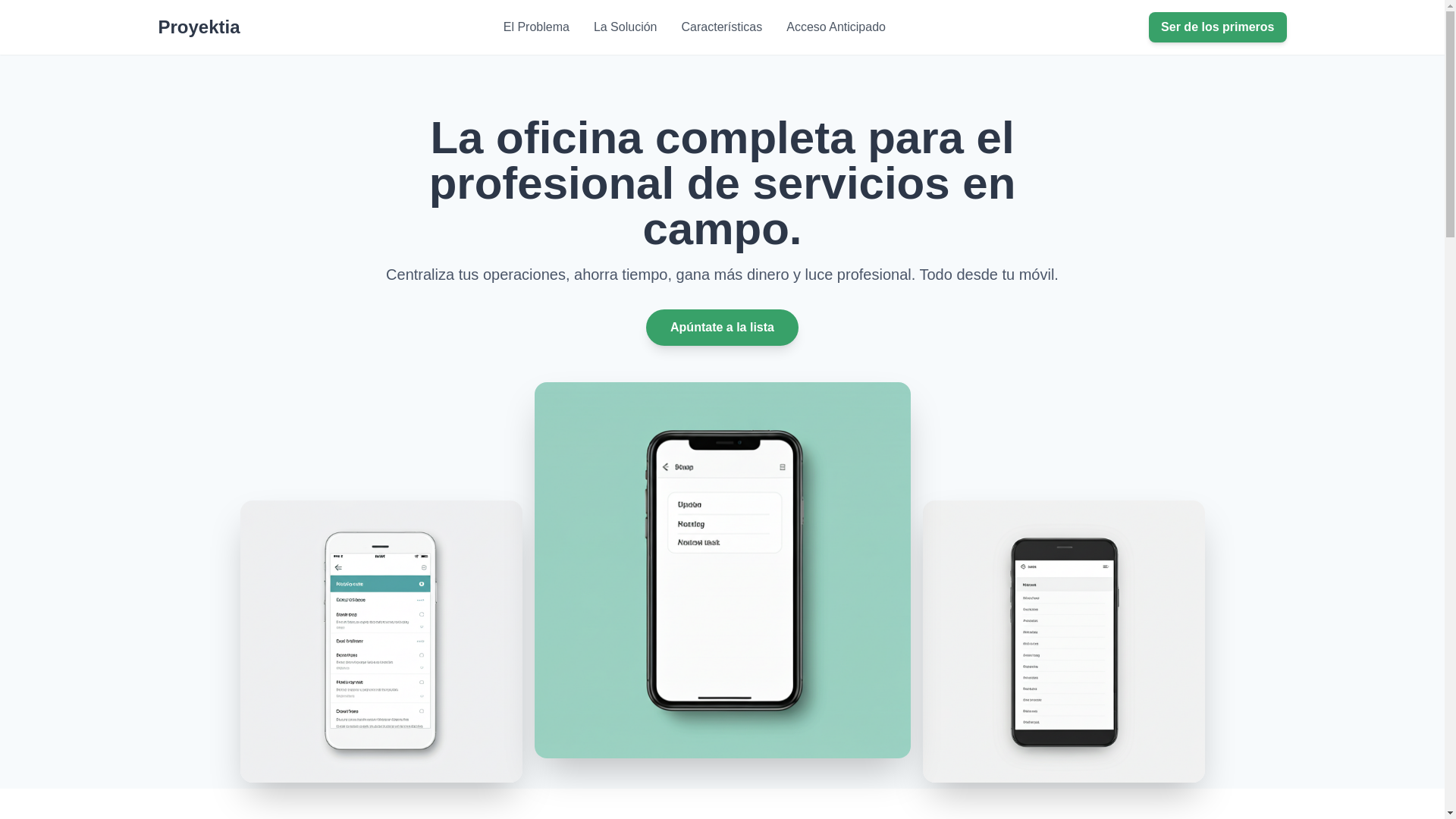 website screenshot of https://proyektia.app/