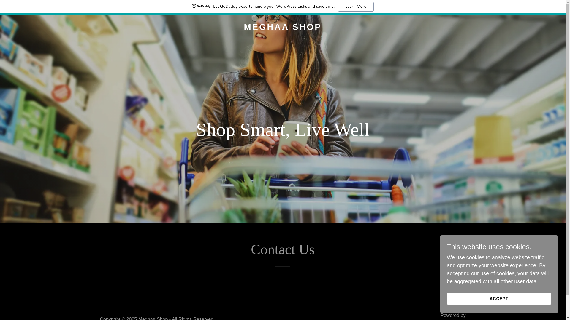 website screenshot of https://meghaa.shop/