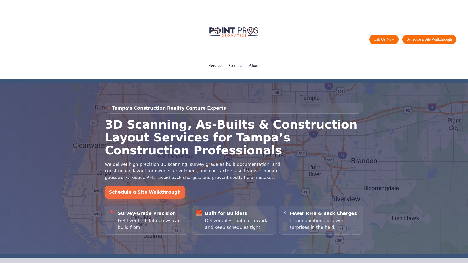 website screenshot of https://pointprossurvey.com/