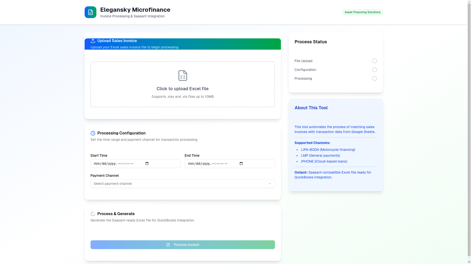 website screenshot of https://elegansky-invoice-processor.pages.dev/