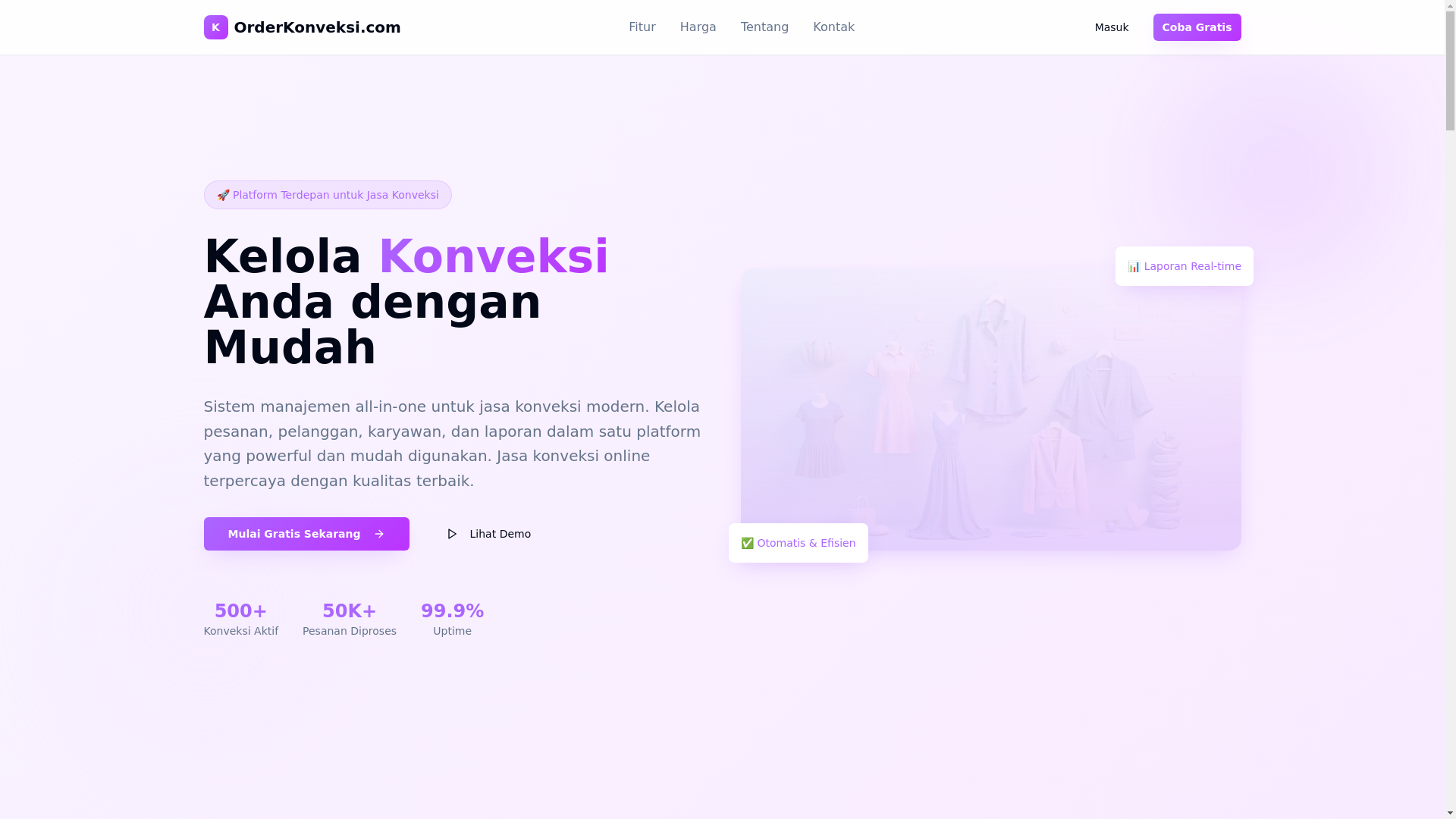 website screenshot of https://orderkonveksi.com/