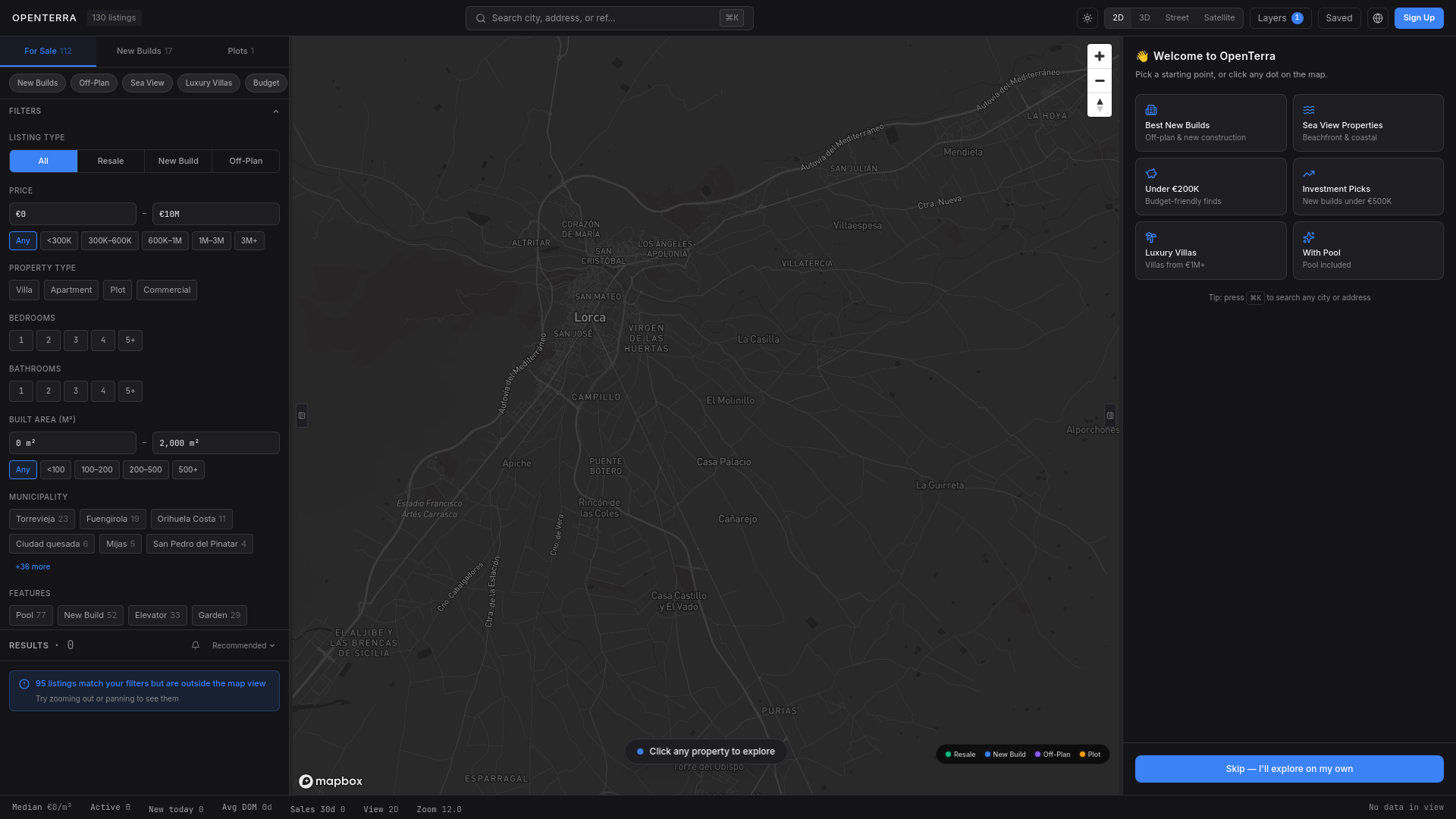 website screenshot of https://estatefinder.io/