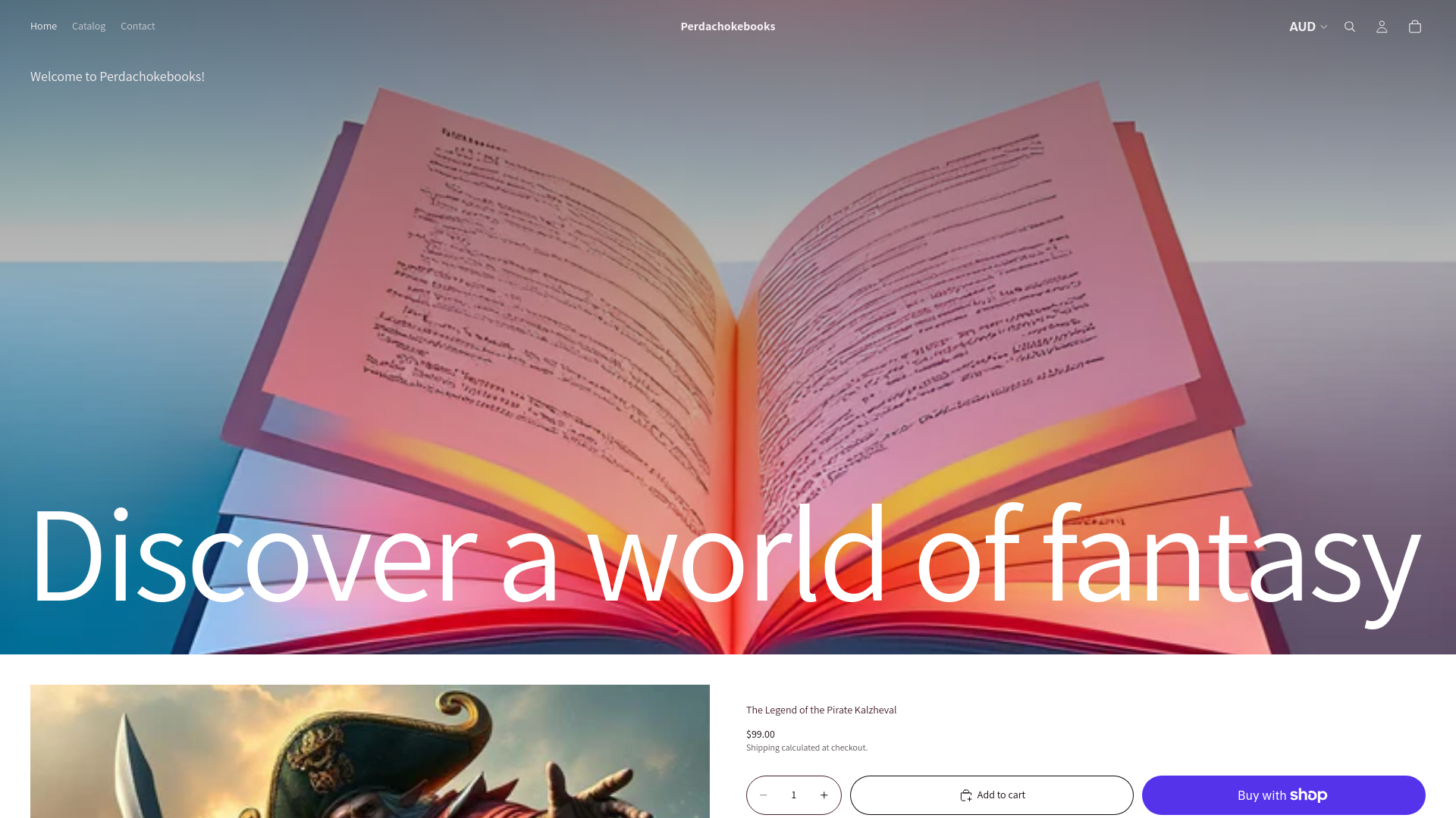 website screenshot of https://perdachokebooks.com/