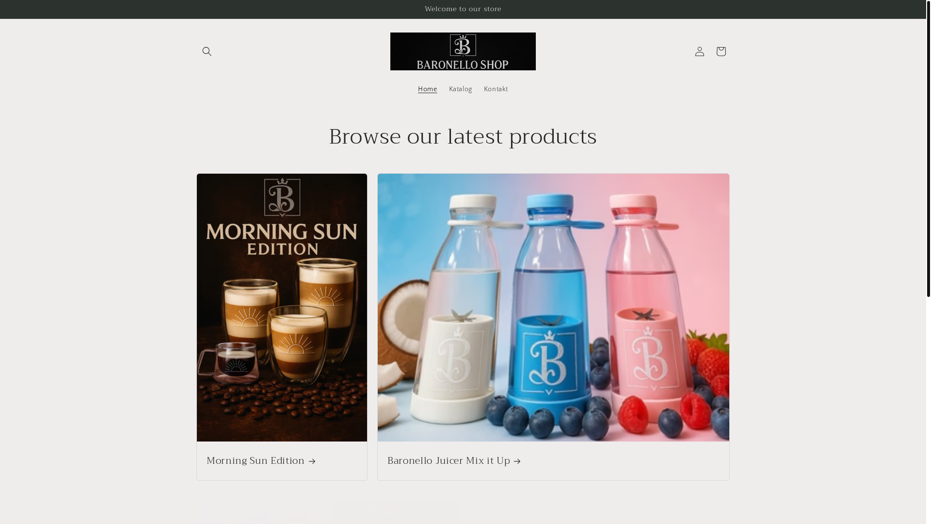 website screenshot of https://baronello.shop/