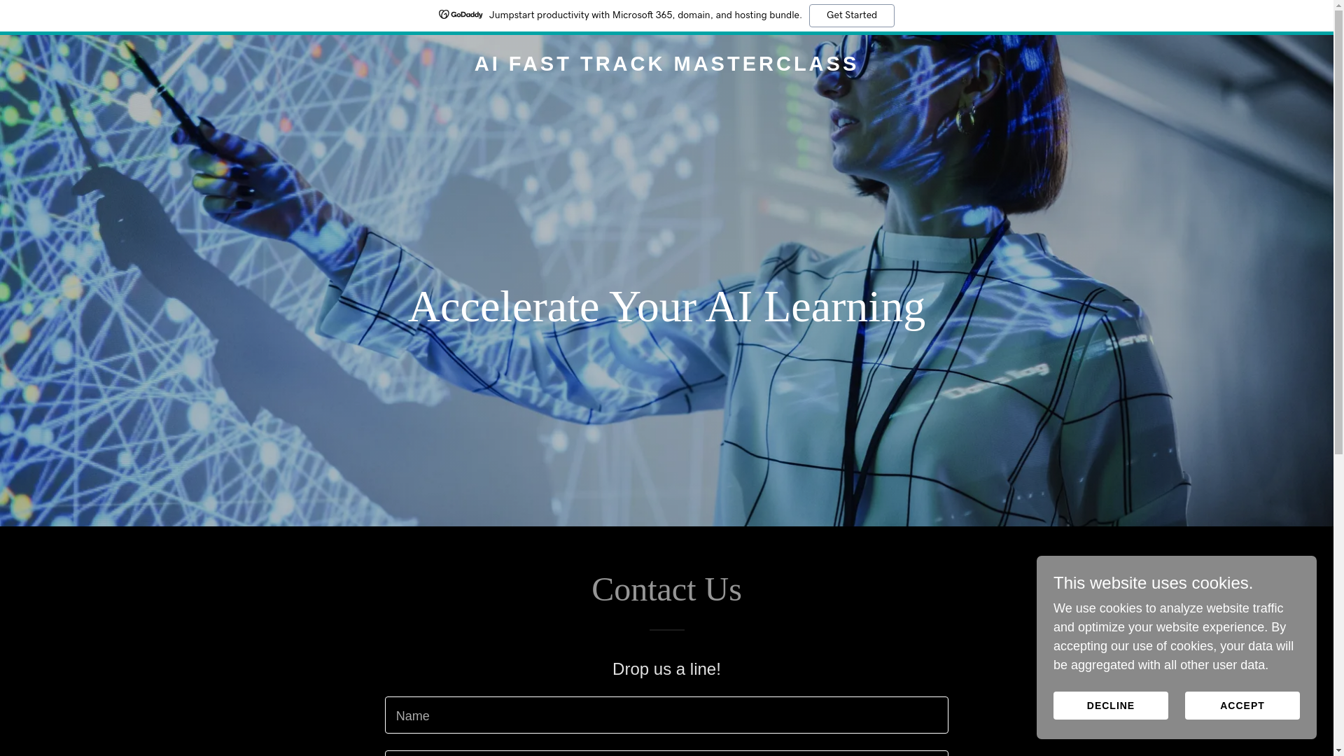 website screenshot of https://aifastrackmasterclass.com/