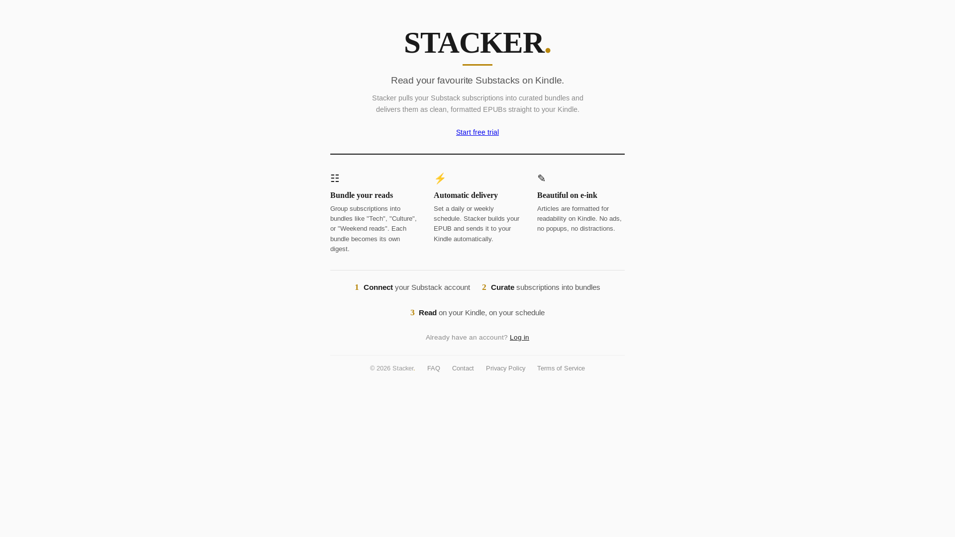 website screenshot of https://readstacker.com/