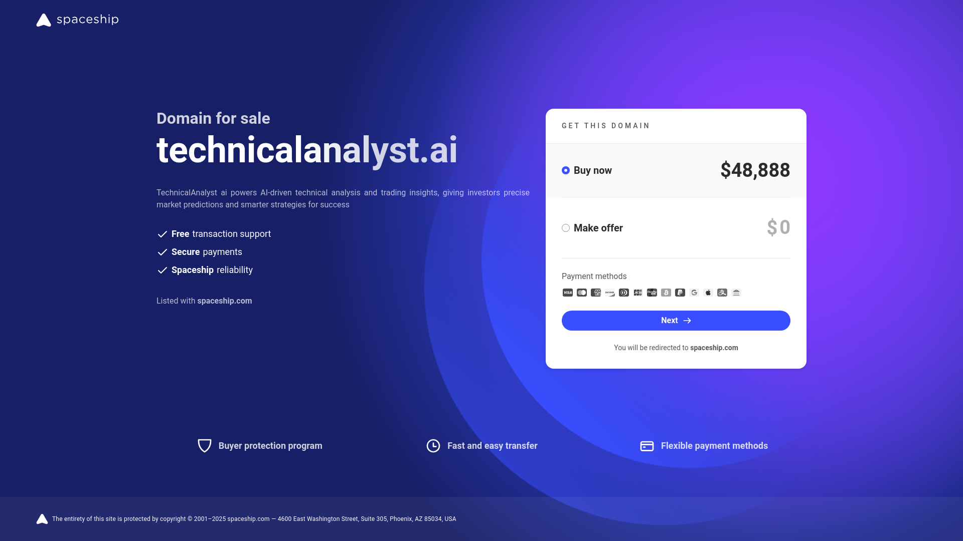 website screenshot of https://technicalanalyst.ai/