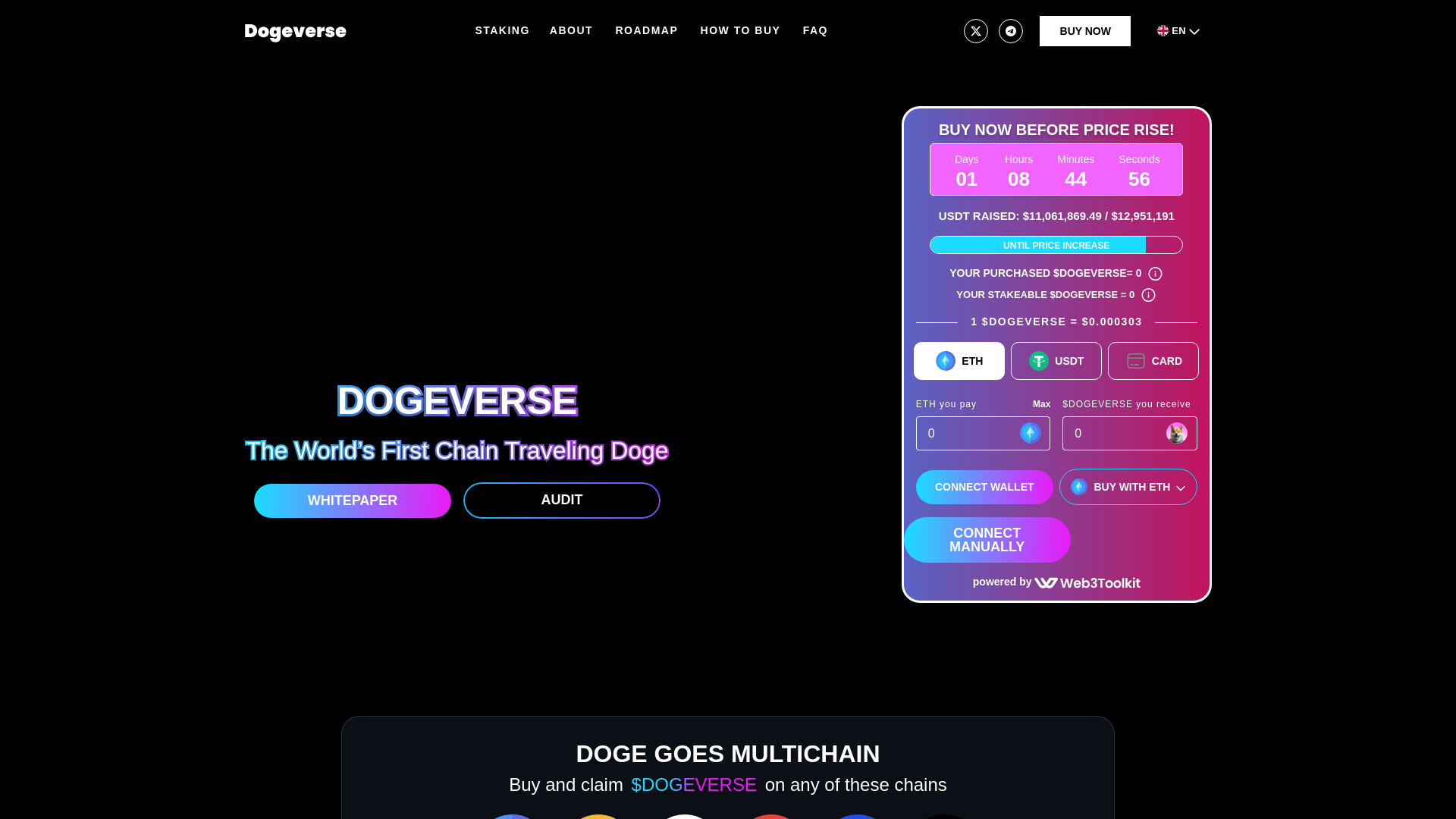 website screenshot of http://dogeverseclaimed.pages.dev/