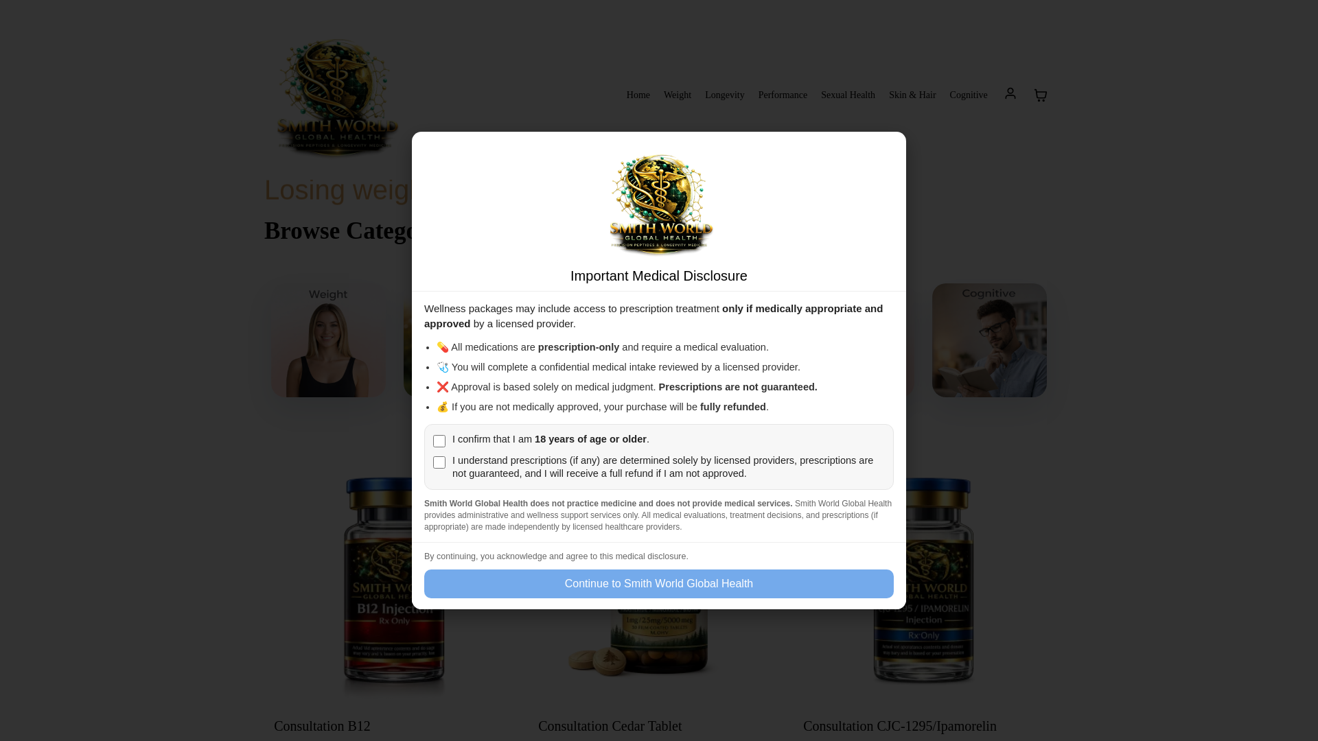 website screenshot of https://swglobalhealth.com/