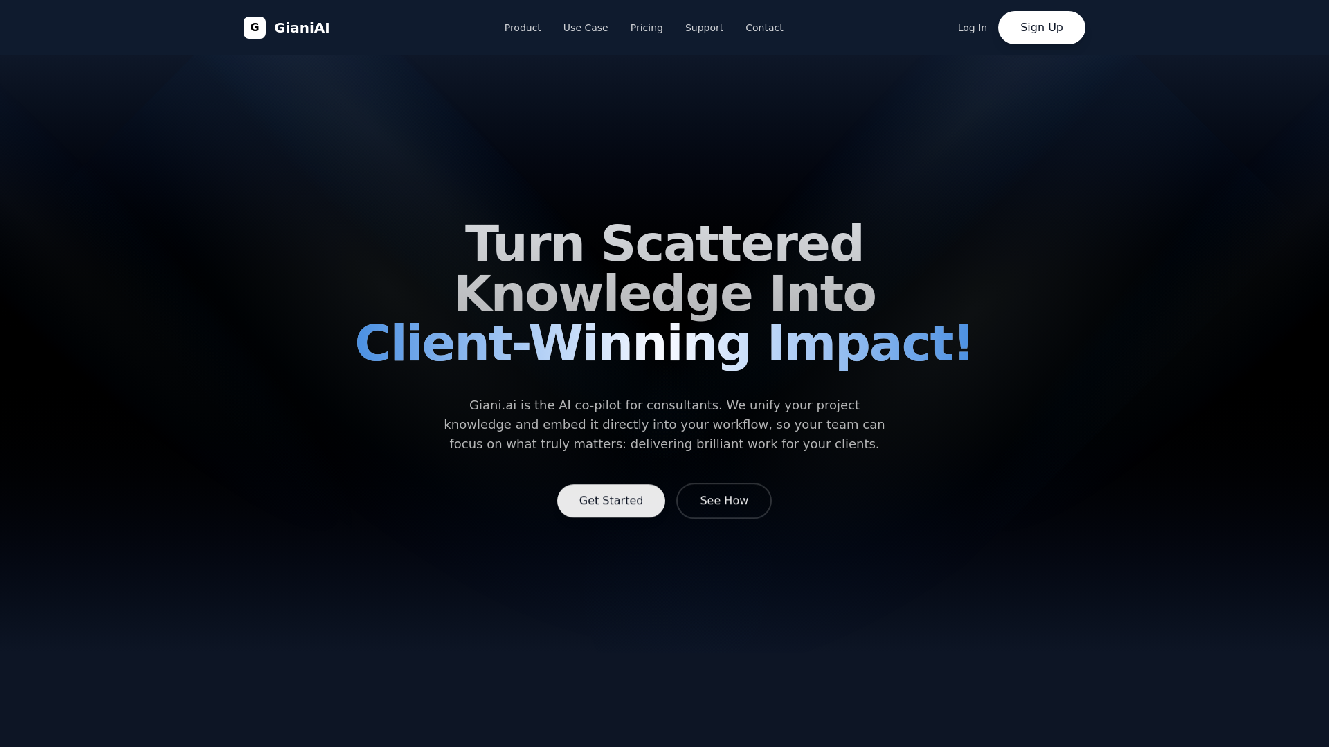 website screenshot of https://usegiani.com/