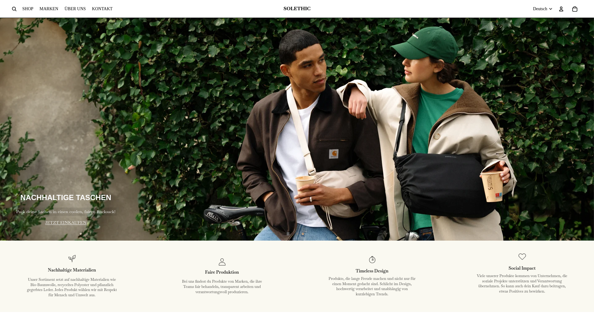 website screenshot of https://www.solethic.com/