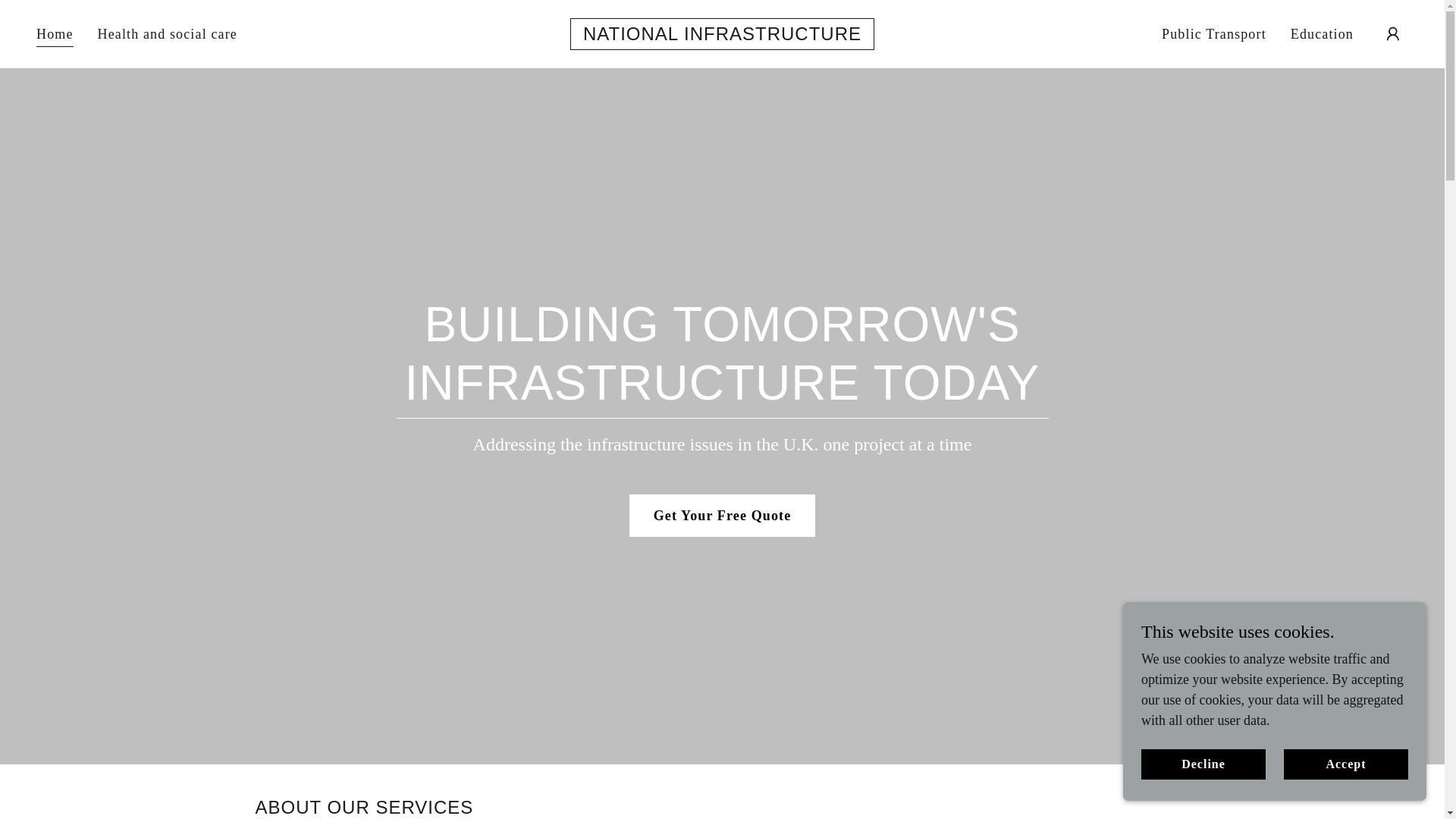website screenshot of https://national-infrastructure.co.uk/