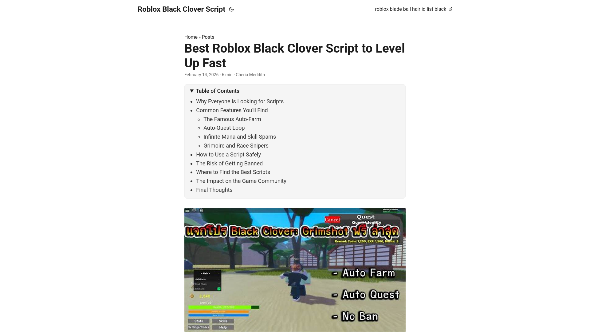 website screenshot of https://roblox-black-clover-script.pages.dev/