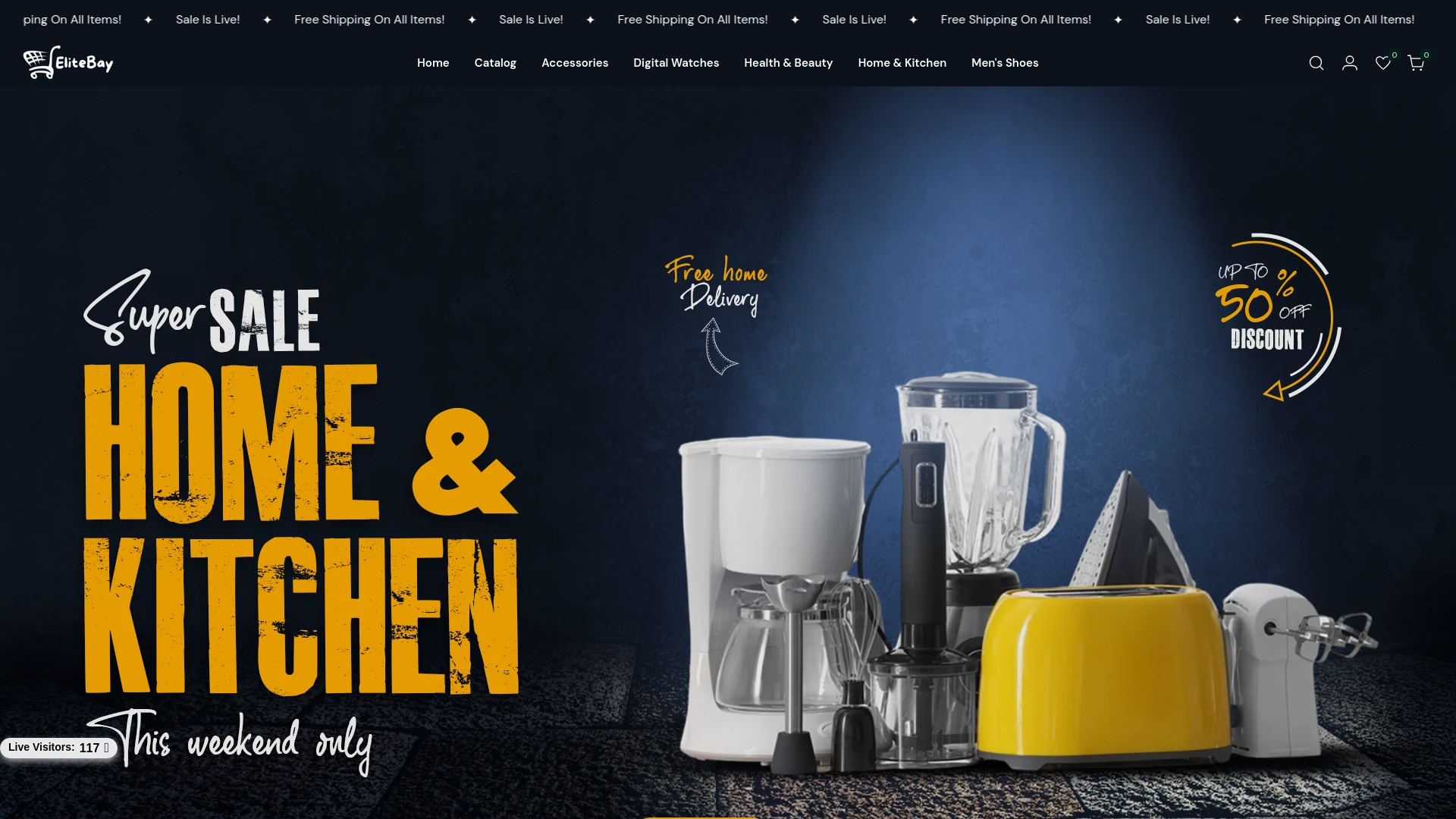 website screenshot of https://elite-bay.shop/