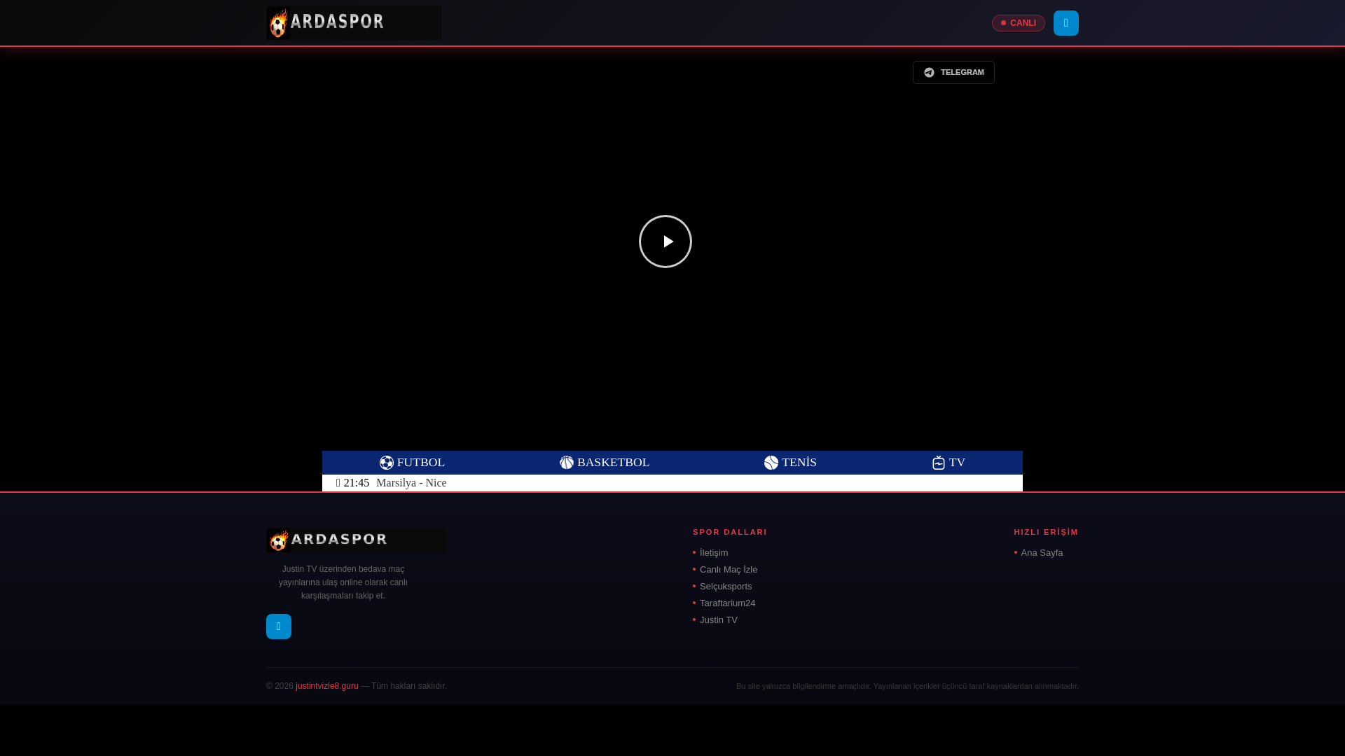 website screenshot of https://justintvizle8.guru/