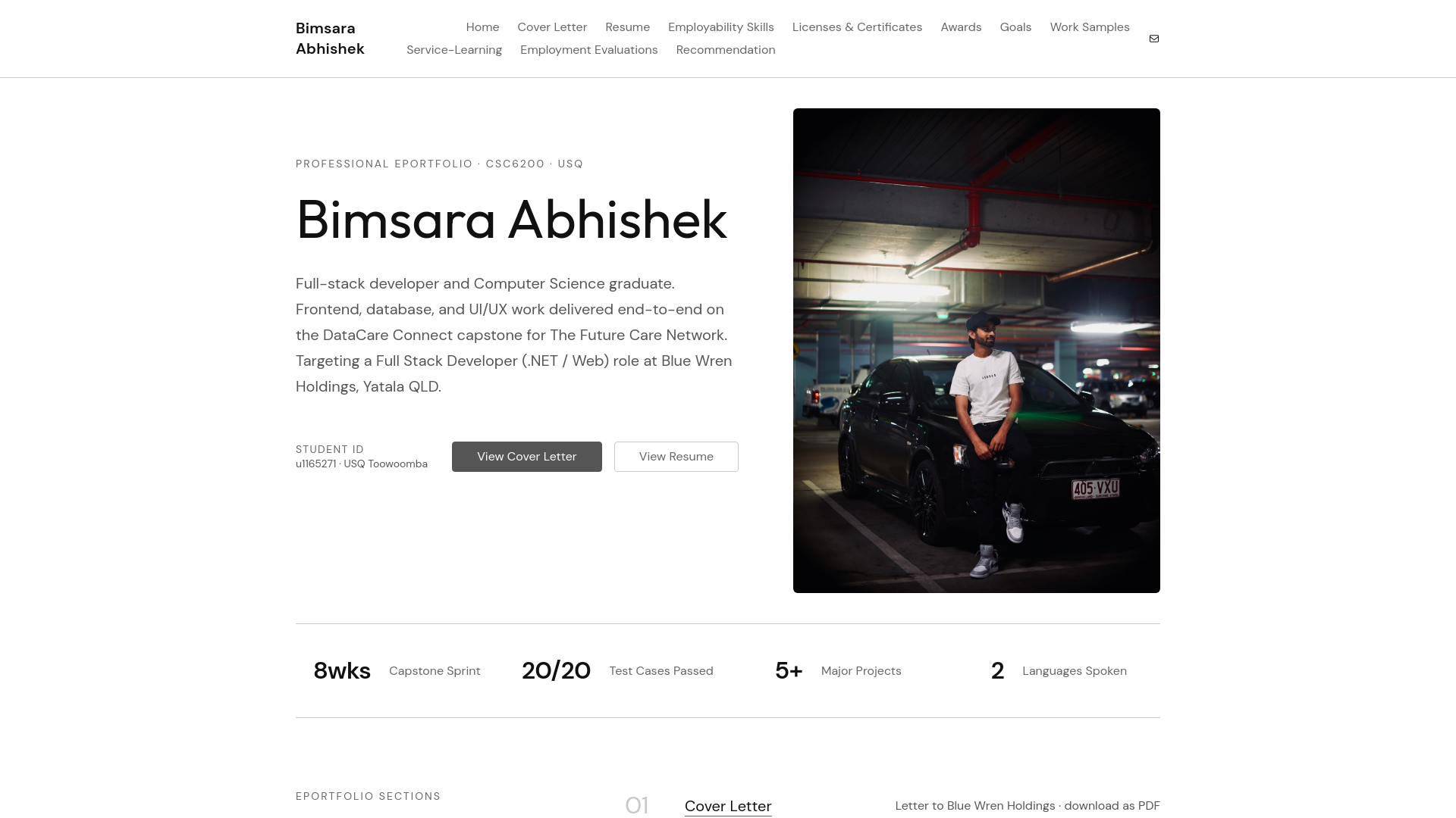 website screenshot of https://bimsaraabhishek.com/