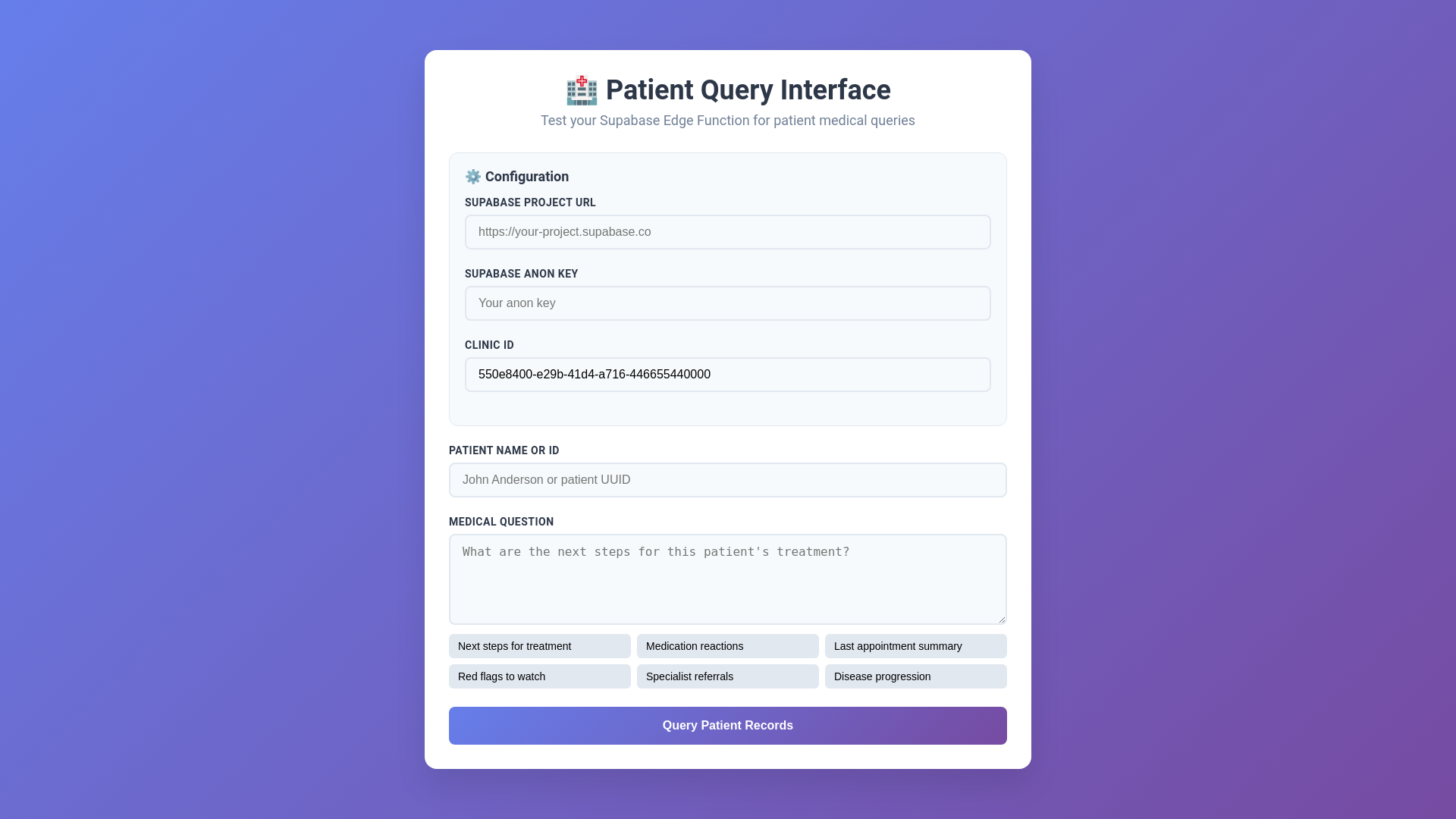 website screenshot of https://patient-search-test.pages.dev/