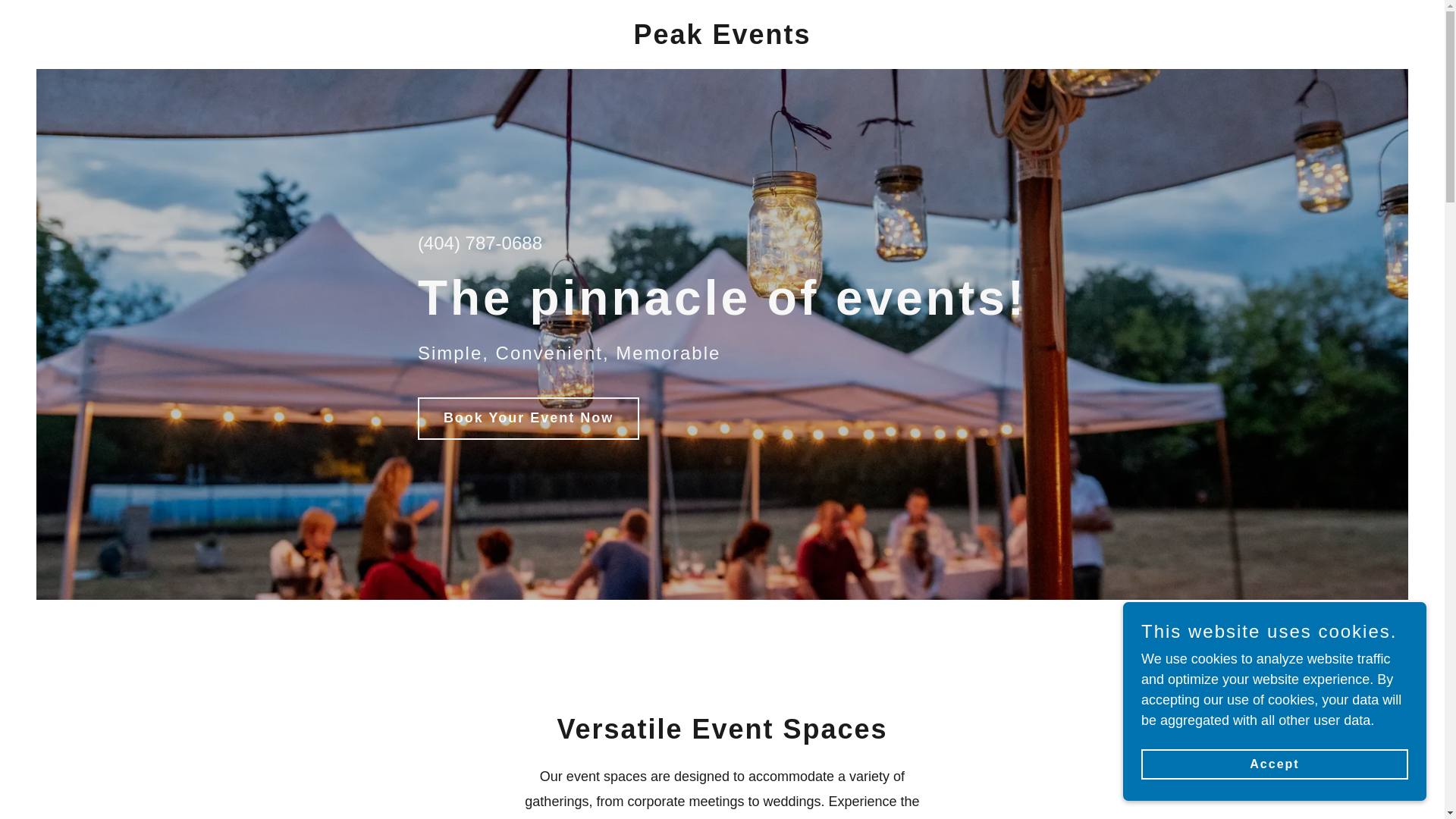 website screenshot of https://peakevents.shop/