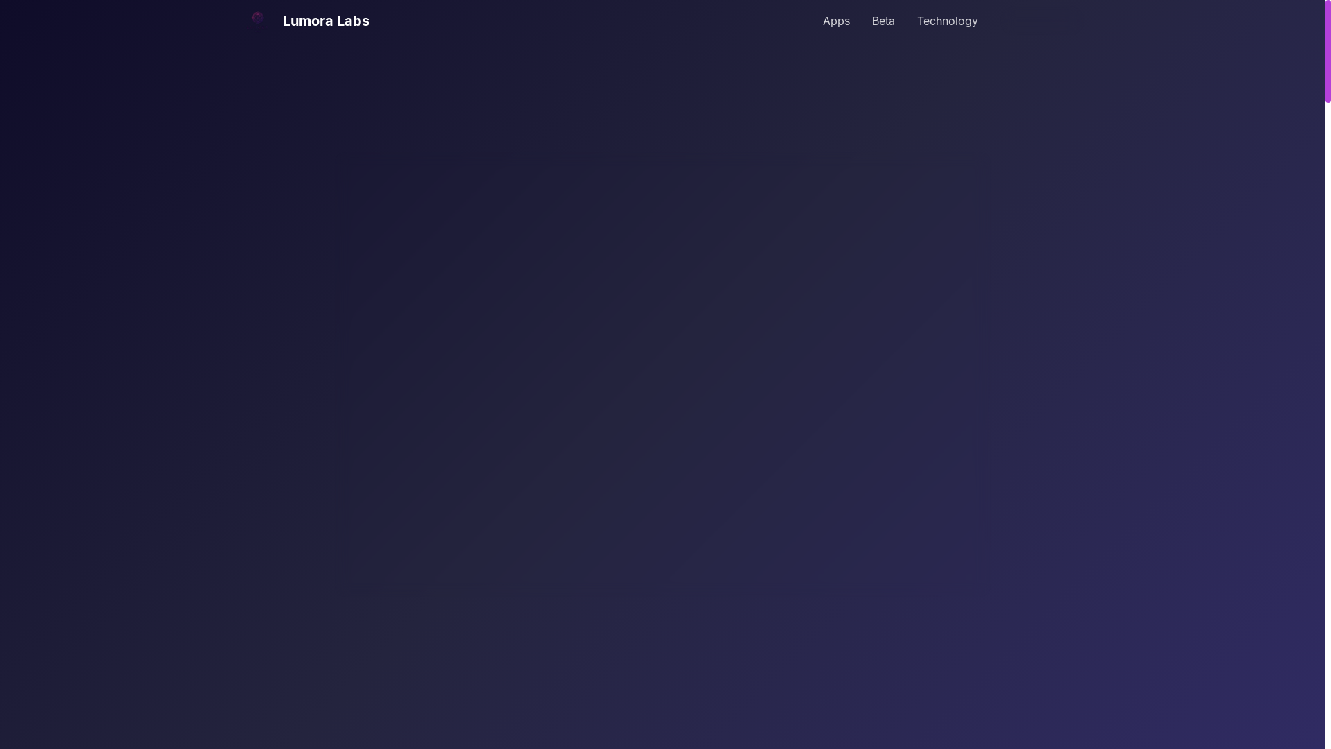 website screenshot of https://lumoralabs.io/