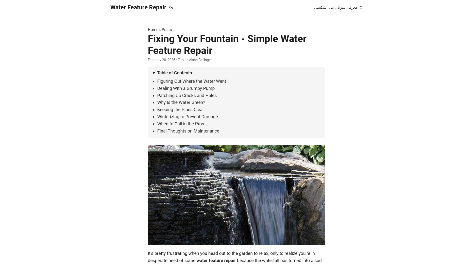 website screenshot of https://water-feature-repair.pages.dev/