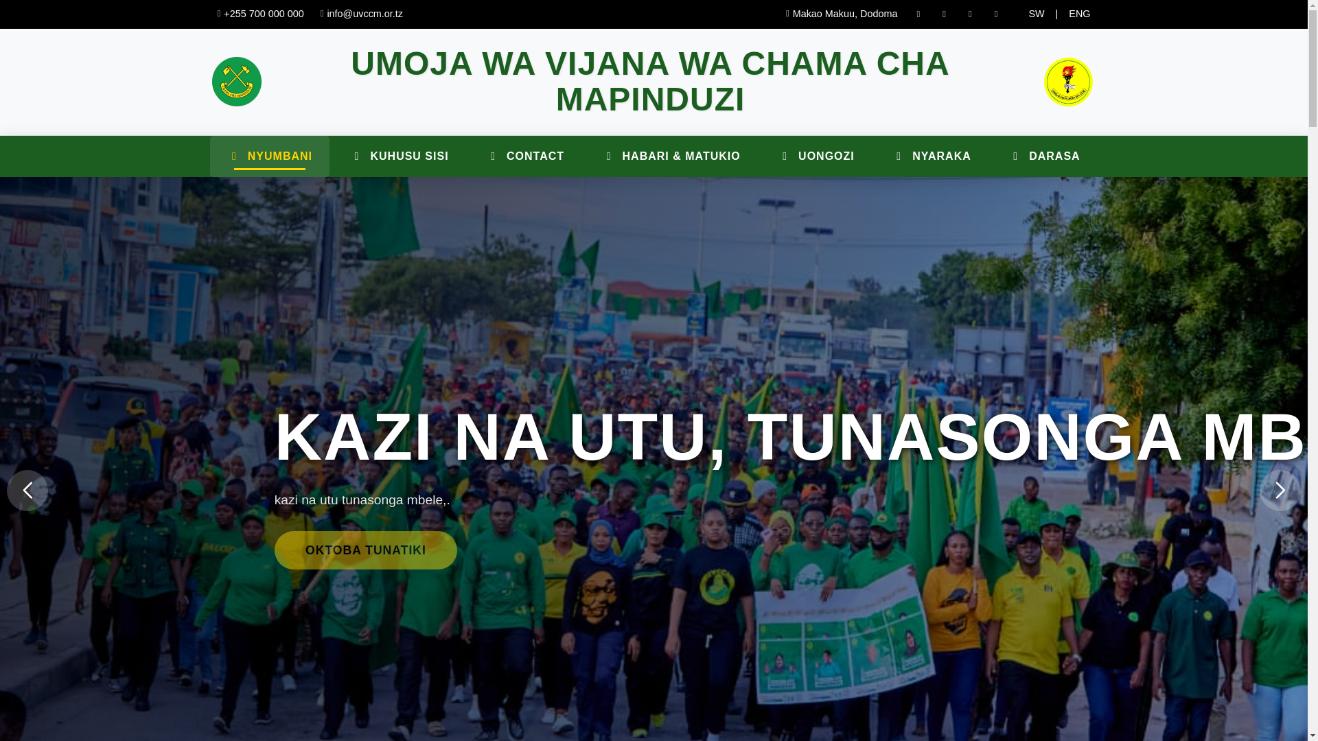 website screenshot of https://uvccmtz.or.tz/