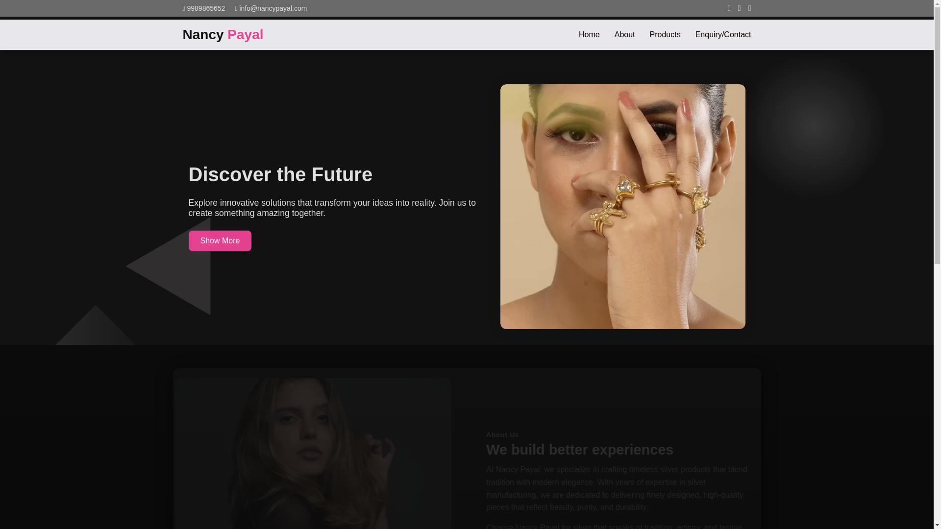 website screenshot of https://nancypayal.com/