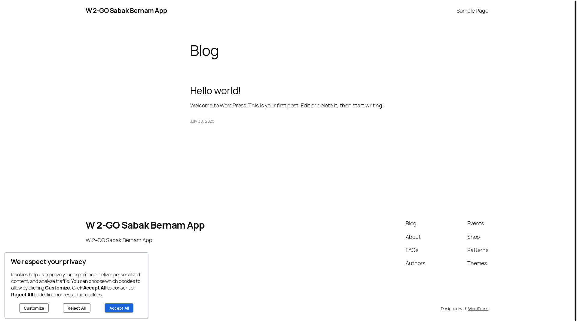 website screenshot of https://w2-gosabakbernamapp.com/