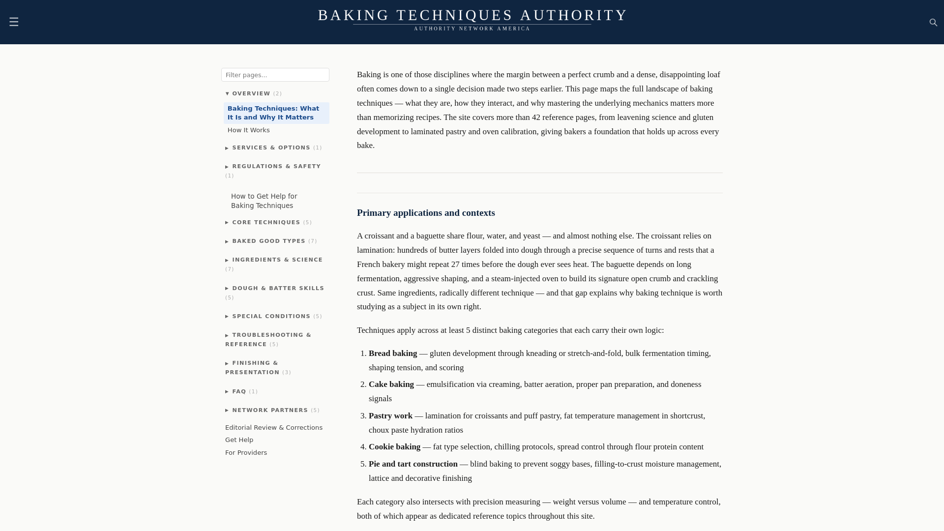 website screenshot of https://bakingtechniquesauthority.com/