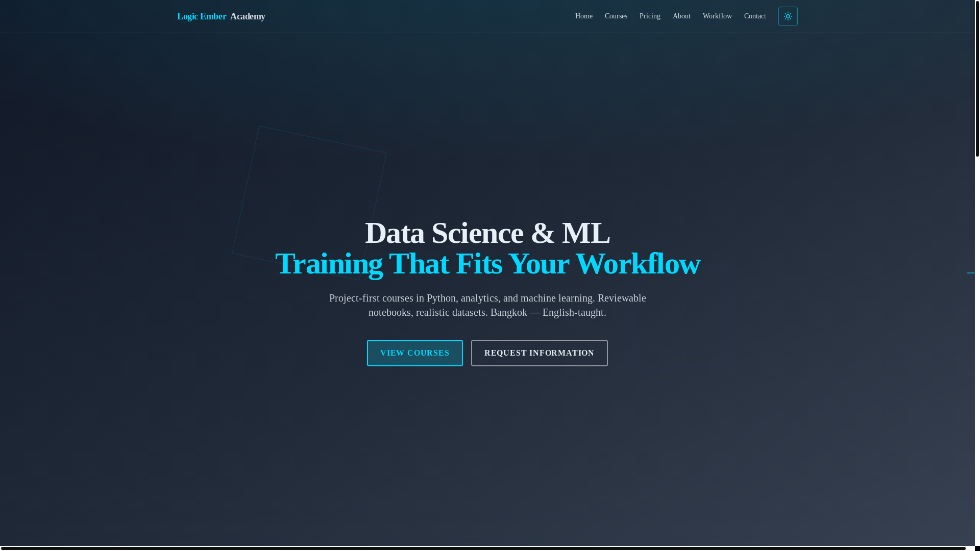 website screenshot of https://logic-ember.digital/