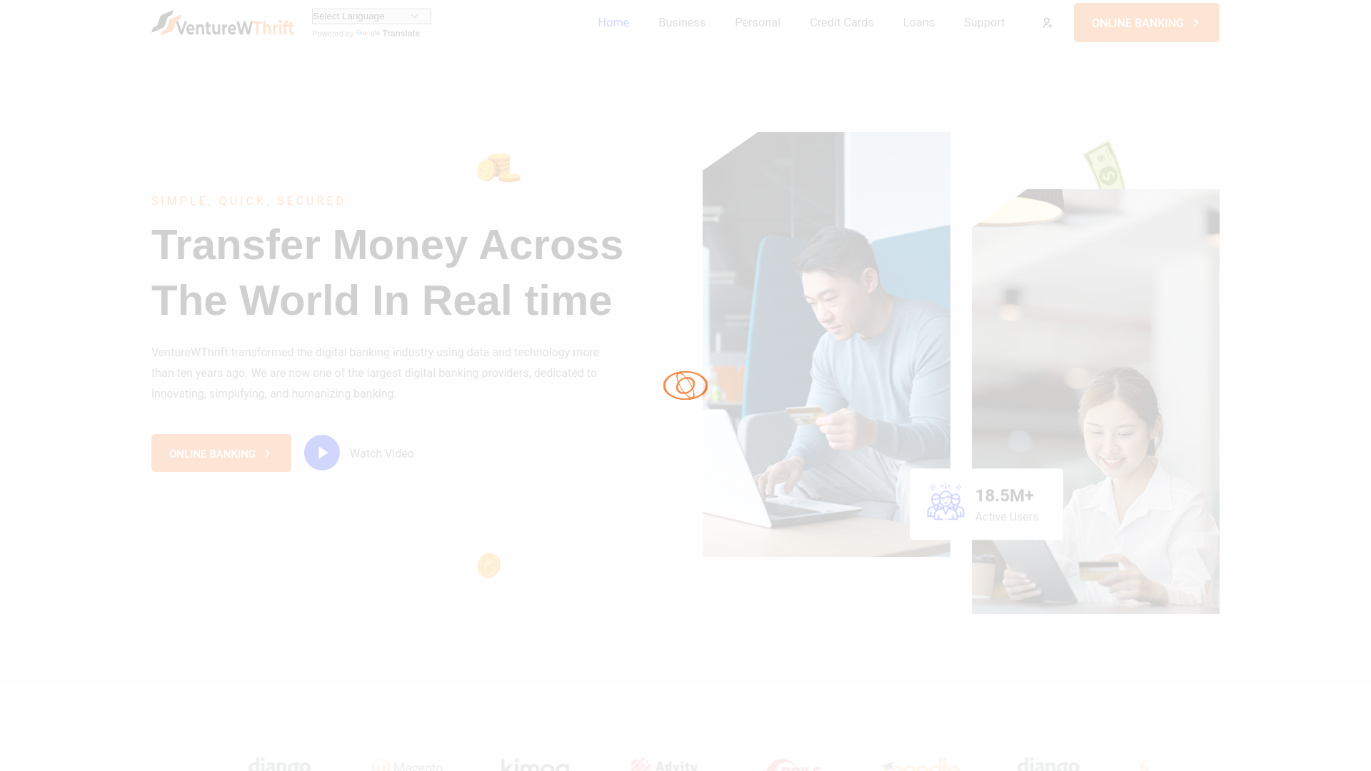 website screenshot of https://venturewthrift.com