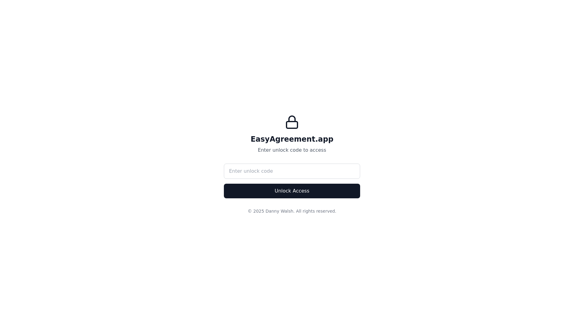 website screenshot of https://easyagreement.app/