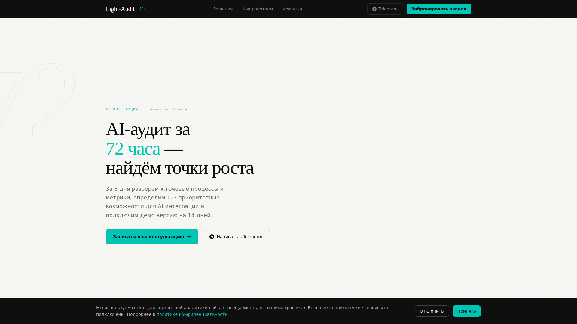 website screenshot of https://light-audit.ru/