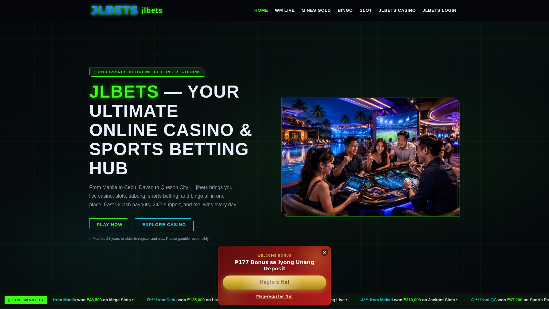 website screenshot of https://jlbets.net/