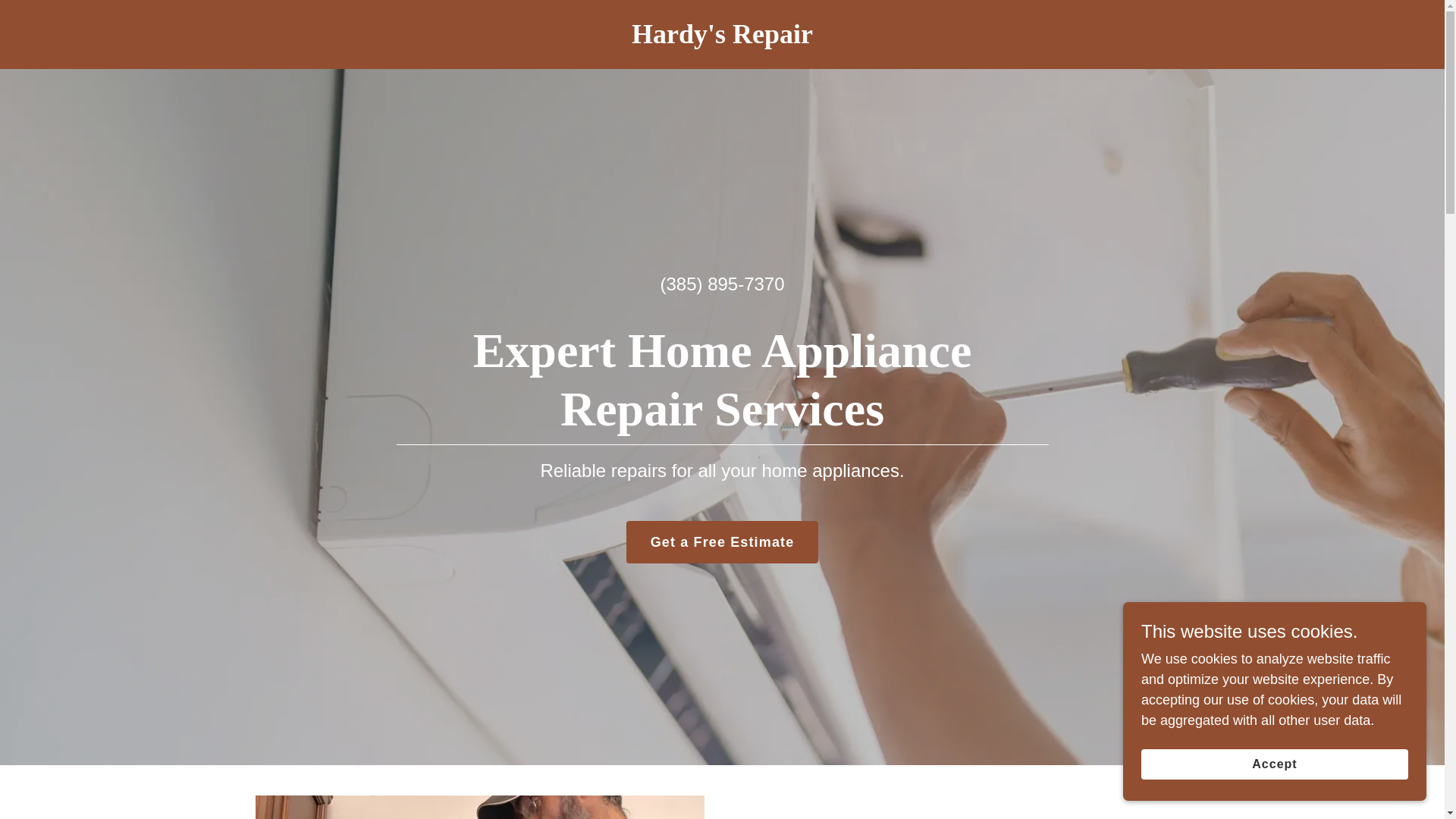 website screenshot of https://hardysrepair.com/
