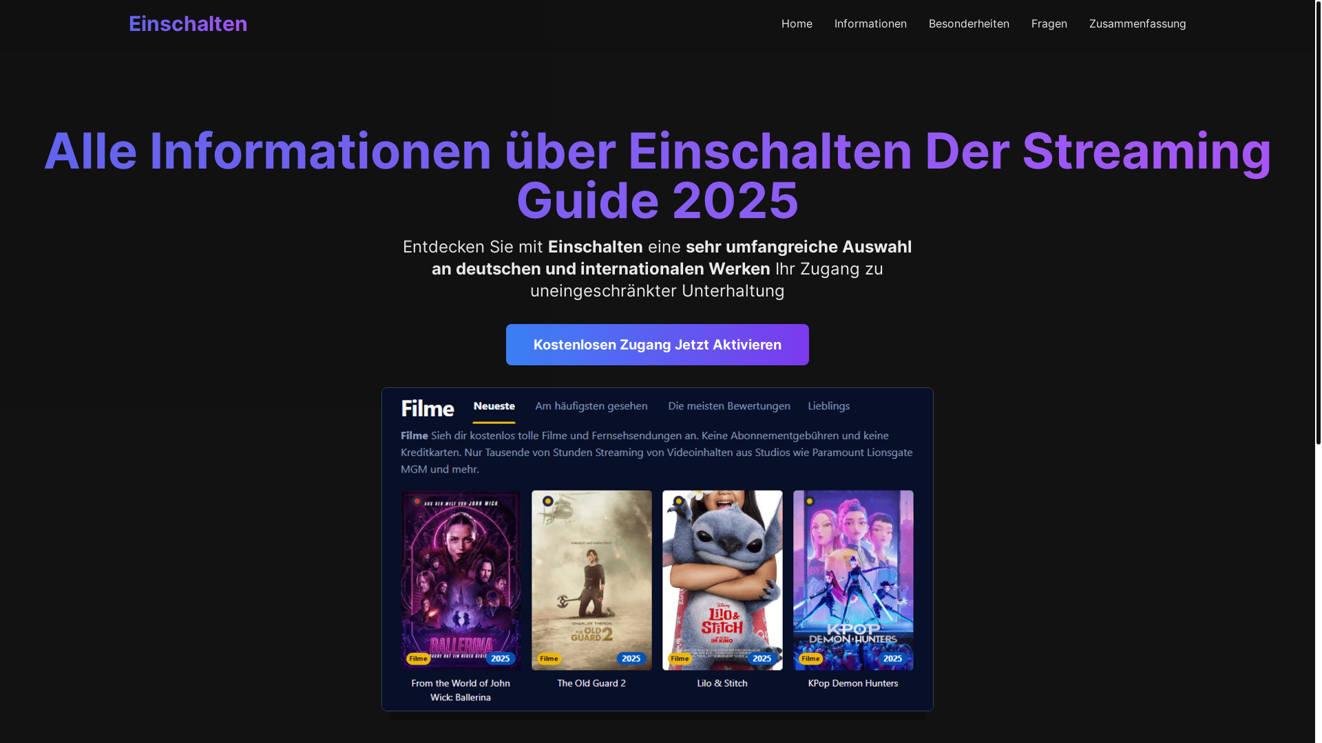 website screenshot of https://einschalten-o4yv.pages.dev/