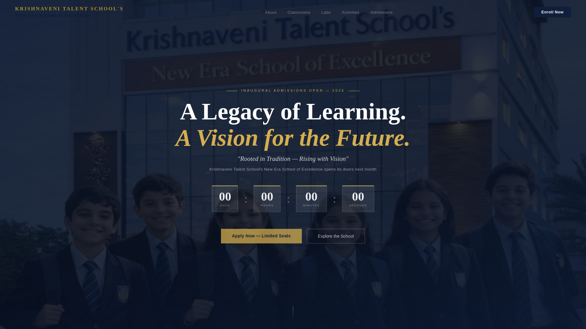 website screenshot of https://krishnavenitalentschoolnewera.com/