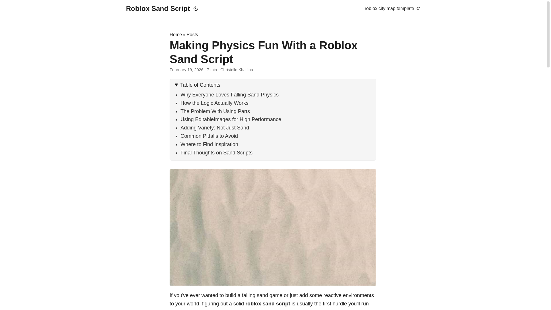website screenshot of https://roblox-sand-script.pages.dev/