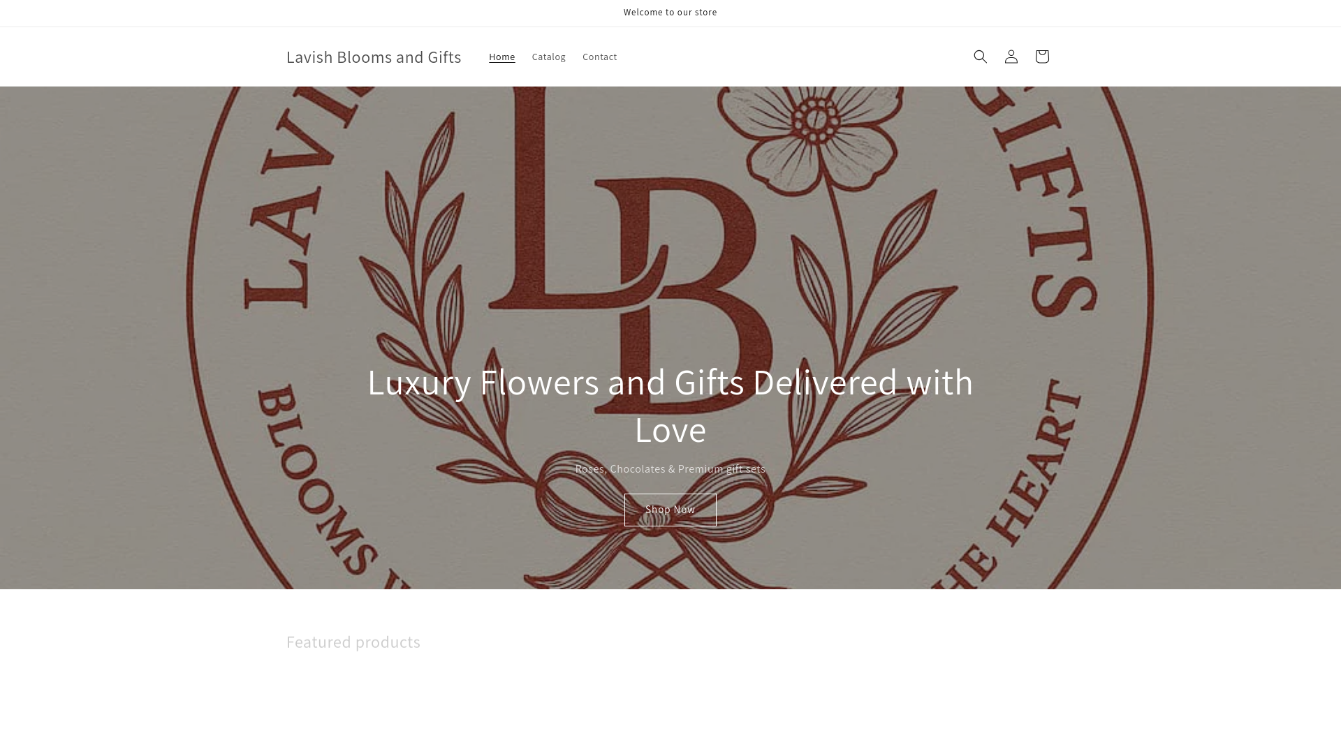 website screenshot of https://lavishbloomsandgifts.com/