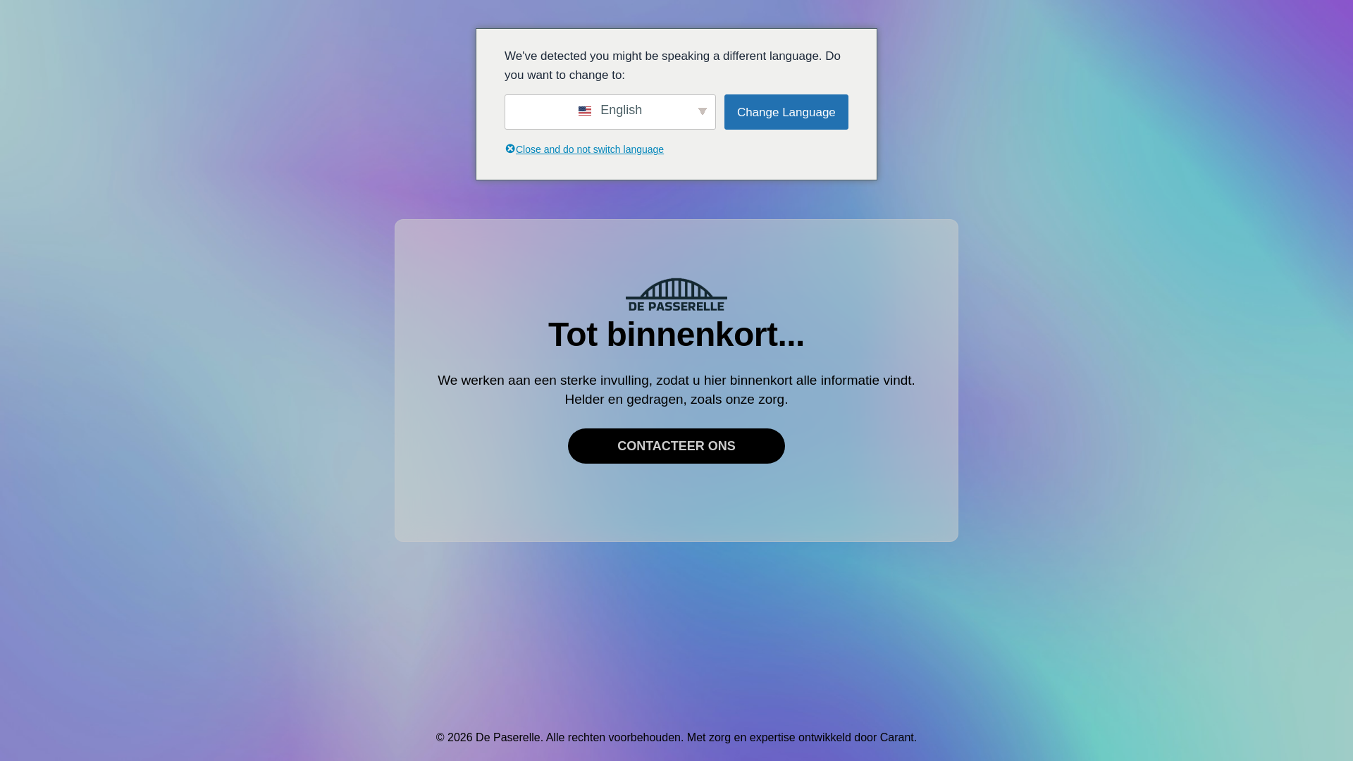 website screenshot of https://depasserelle.be/