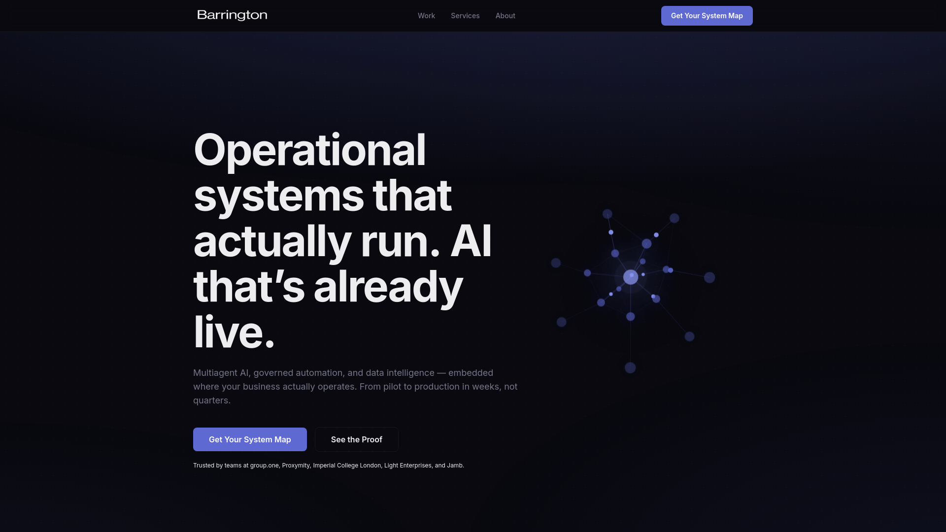 website screenshot of https://barrington.group/