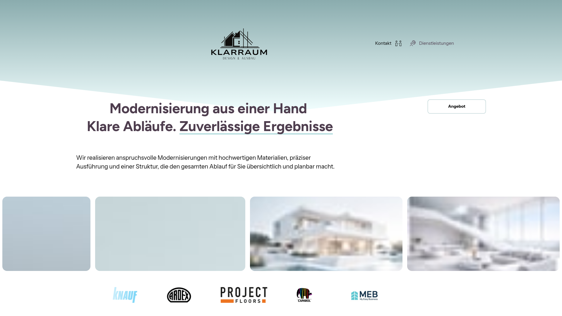website screenshot of https://klarraum-design.de/