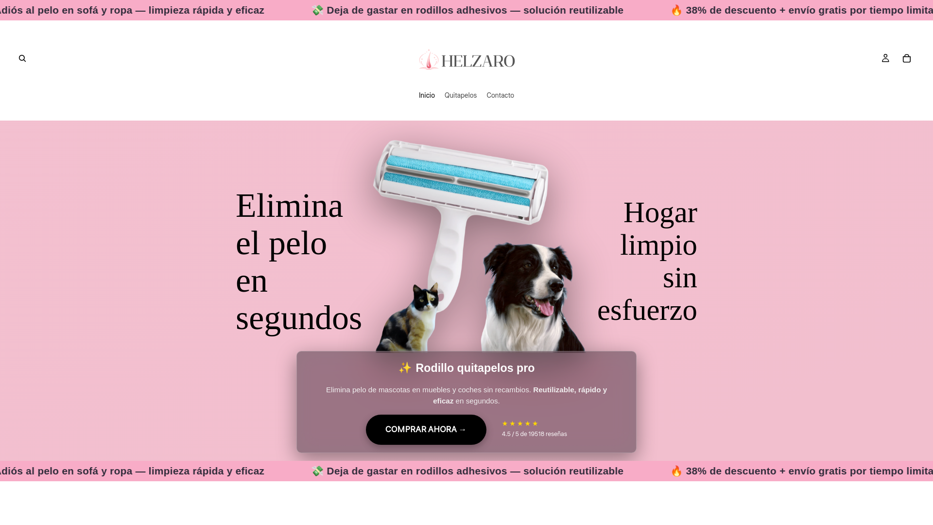website screenshot of https://helzaro.com/
