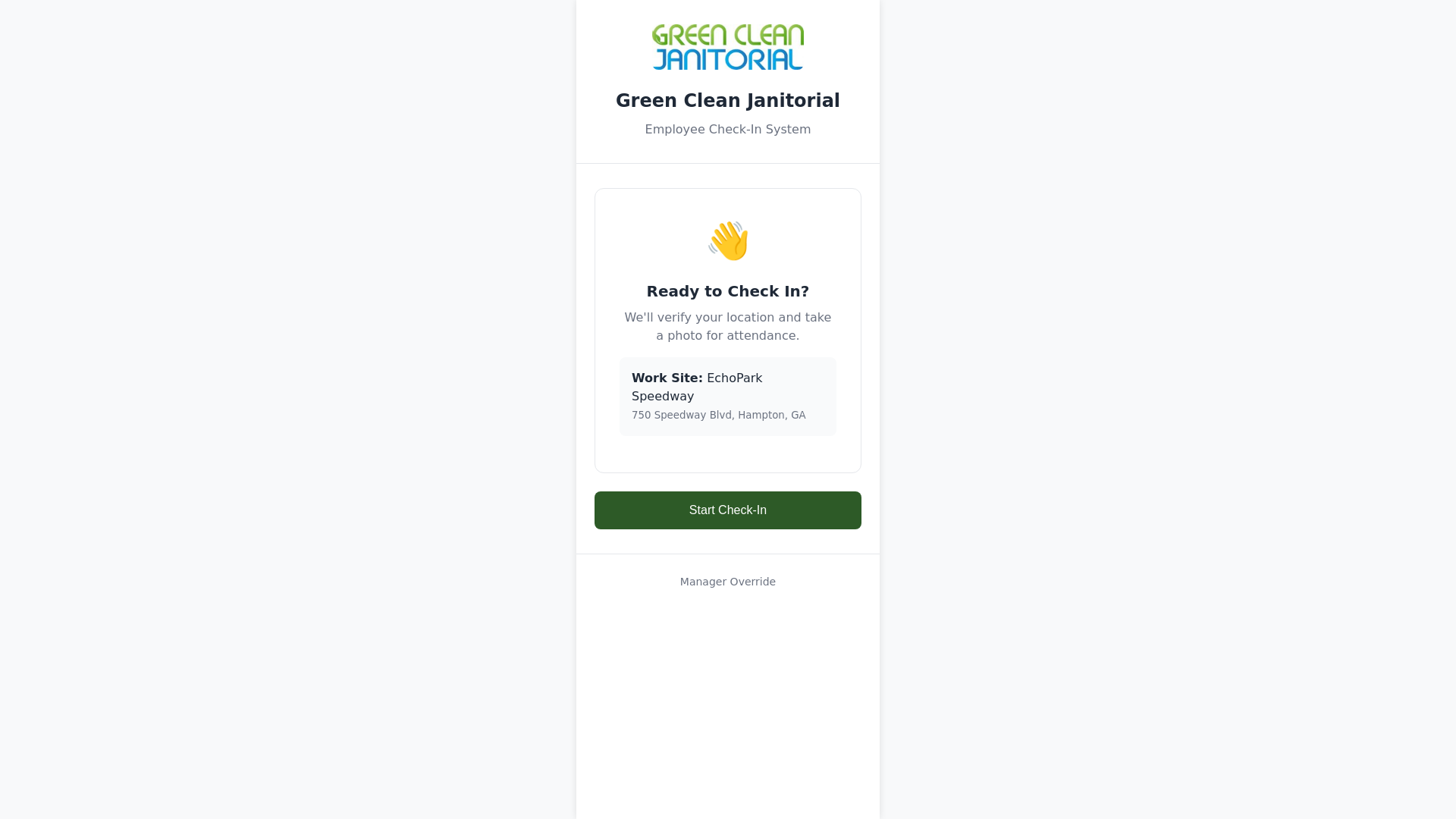 website screenshot of https://green-clean-checkin.pages.dev/